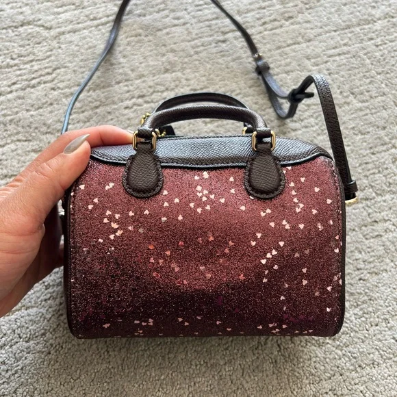 Coach Micro Bennett Satchel, Oxblood Heart Glitter - Picture 4 of 16